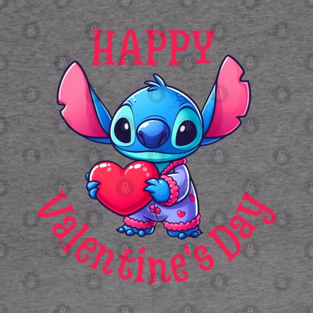 Valentines Day Stitch, Stitch Love by BukovskyART